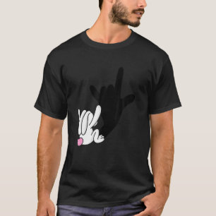 ASL Bunny Reflection I Kärlek You Hand Sign Langua T Shirt