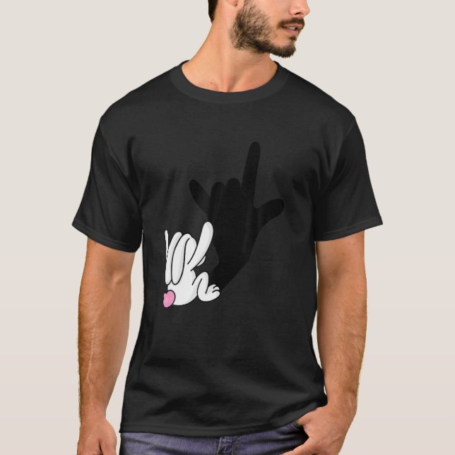 ASL Bunny Reflection I Kärlek You Hand Sign Langua T Shirt (Framsida)