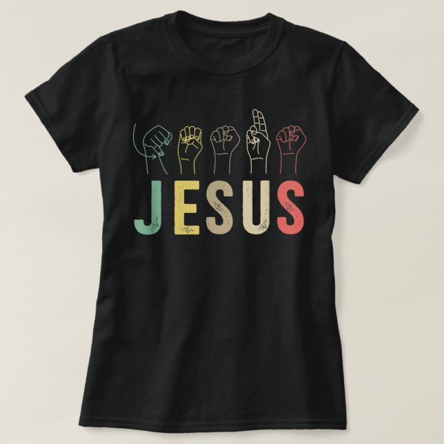 ASL Christian American Sign Language Religious Dea T Shirt (Design framsida)