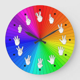 ASL Clock Rainbow Färg Wheel Stor Klocka