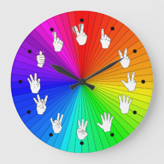 ASL Clock Rainbow Färg Wheel Stor Klocka