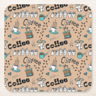 ASL Coffee Underlägg Papper Kvadrat