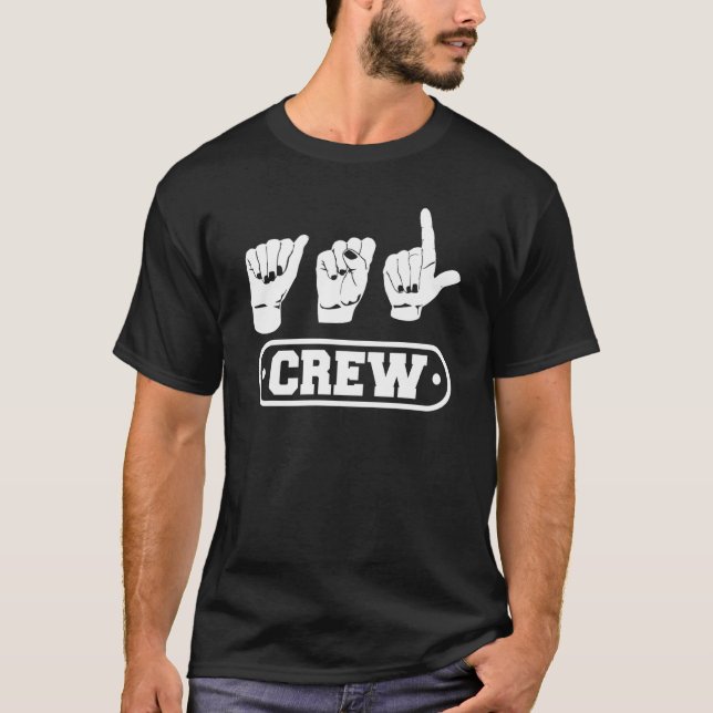 ASL Crew ASL Awareness Hand Sign Language Döv Pri T Shirt (Framsida)