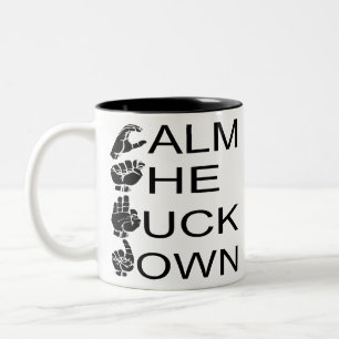 ASL CTFD-Lugnen F**K Ned #USAPatriotGraphics Två-Tonad Mugg