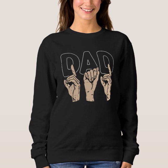 ASL Dad Fathers Day American Sign Language Papa Gr T Shirt (Framsida)