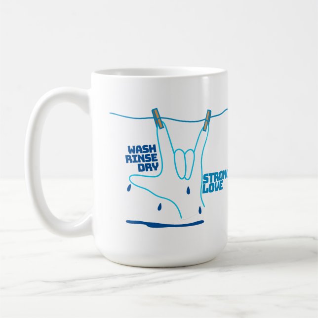 ASL Design - Wash, Rinse, and Dry Love ILY Kaffemugg (Vänster)