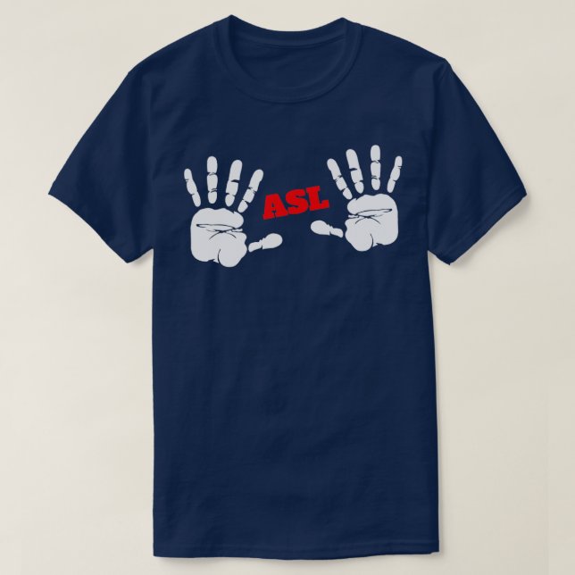 ASL-designhandavtryck för amerikanska teckenspråk  T Shirt (Design framsida)