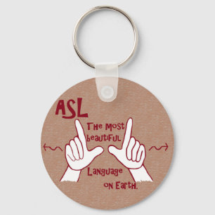 ASL det mest härliga språket Nyckelring