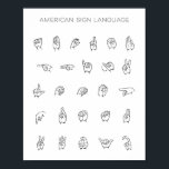 ASL-diagram för amerikanska teckenspråk Poster<br><div class="desc">ASL-diagram för amerikanska teckenspråk</div>