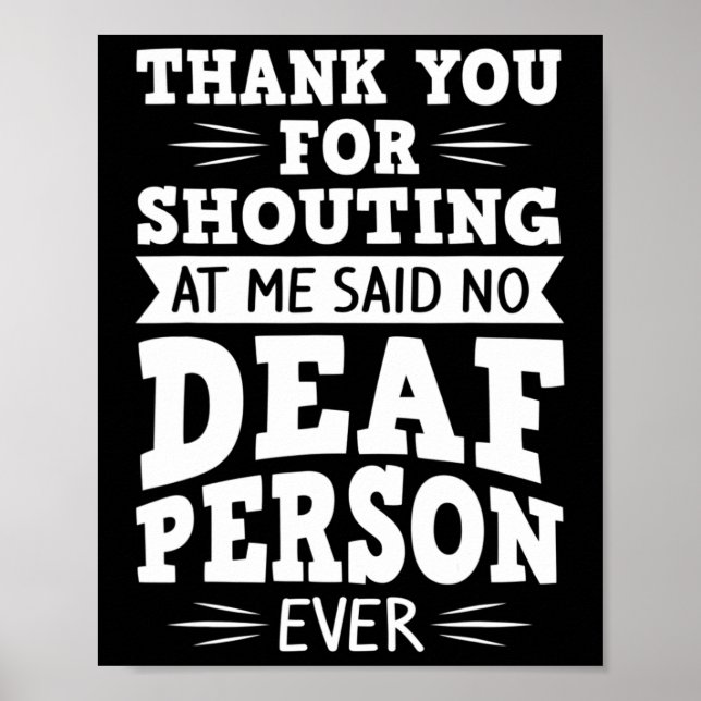 ASL-Dövets medvetenhet om hörselförlust och tecken Poster (Framsidan)