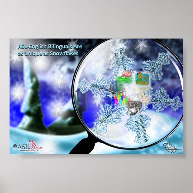 ASL-English Bilinguals - Snöflingor Poster (Framsidan)
