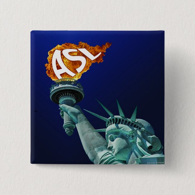 ASL Enlightens döv- och utfrågningfolk Knapp (Framsida)