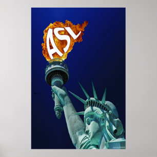 ASL enlightens dövt folk (24" x36") Poster