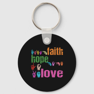 ASL Faith Hope Kärlek American Sign Language Chris Nyckelring
