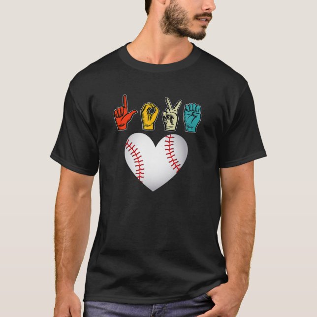 ASL för teckenspråkstolkar för Kärlek i Baseball T Shirt (Framsida)