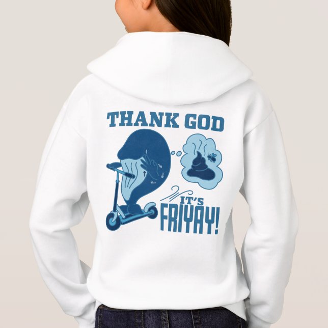 ASL fredagsdesign - Tack gode Gud det är Fredag!  T Shirt (Baksida)
