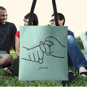 ASL Friends Tote Bag - Underteckningsspråk Påståen Tygkasse