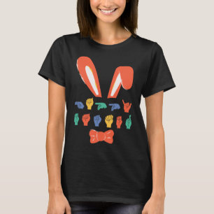 Asl Glad påsk Candy Sign Language Eggs Women me T Shirt