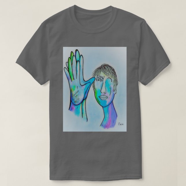 ASL Grandfather in Blue Overtones T Shirt (Design framsida)