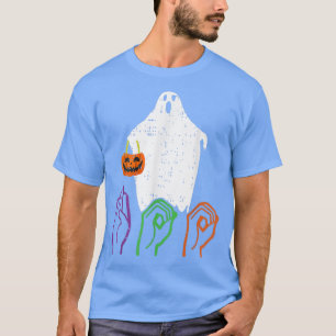 ASL Halloween Skeleton Hand American Sign Language T Shirt