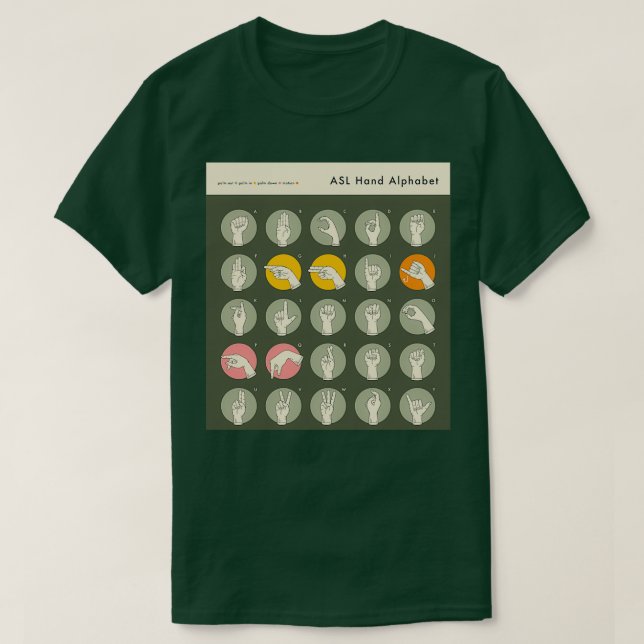 ASL HAND ALPHABE T SHIRT (Design framsida)