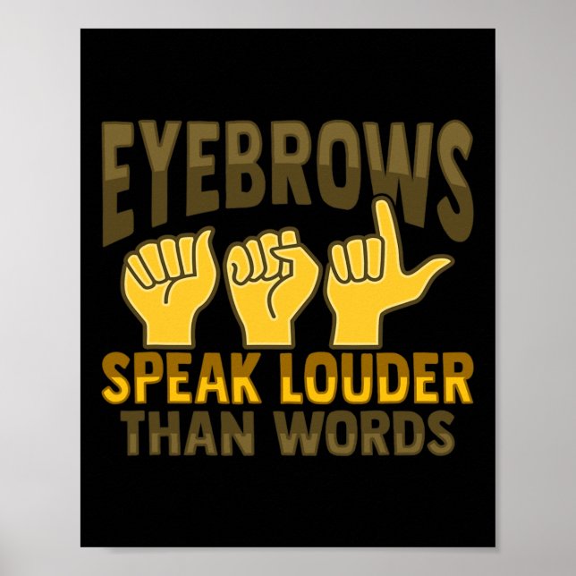 Asl Hand Gesture Deaf Hearing Loss Awareness 5  Poster (Framsidan)