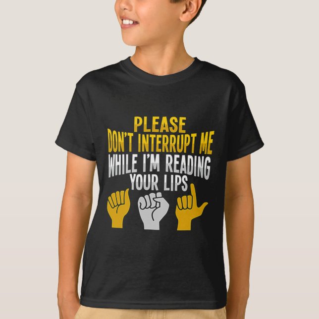 ASL Hand Gesture Döv Hearing Loss Awareness 9 T Shirt (Framsida)