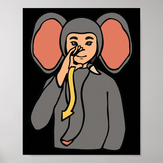 Asl Hand Gesture Döv Hearing Loss Awareness Boy Poster (Framsidan)