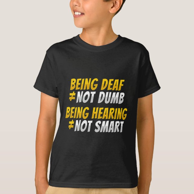 ASL Hand Gesture Döv Hörselbortmedvetande 2 T Shirt (Framsida)
