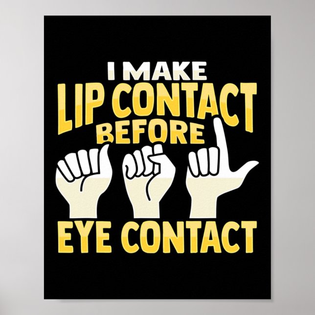 ASL Hand Gesture Döv Hörselförlust Medvetenhet 10 Poster (Framsidan)