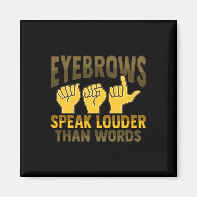 ASL Hand Gesture Döv Hörselnedgång Medvetenhet 5 Magnet (Framsidan)