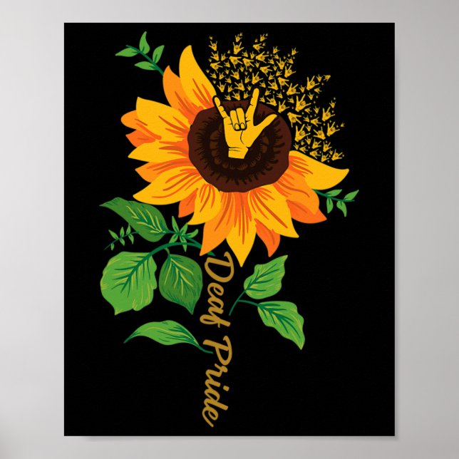 Asl Hand Gesture Döv Hörselnedgång Poster (Framsidan)