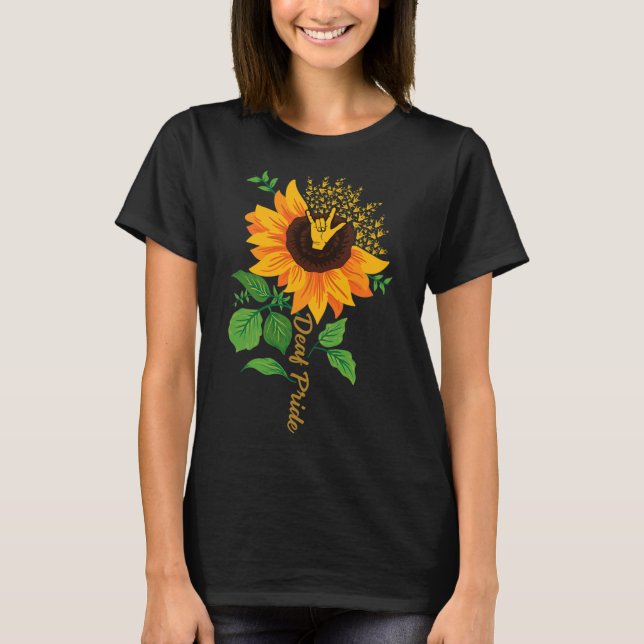 Asl Hand Gesture Döv Hörselnedgång T Shirt (Framsida)