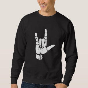 Asl Hand Sign American Sign Language Lång Ärmad Tröja