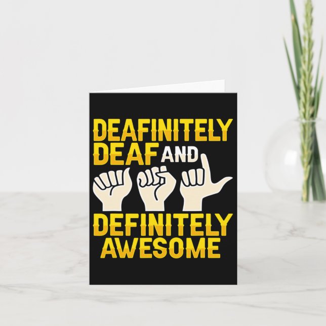 Asl Handgestikulering döv hörselnedsättning medvet Kort (Framsida)