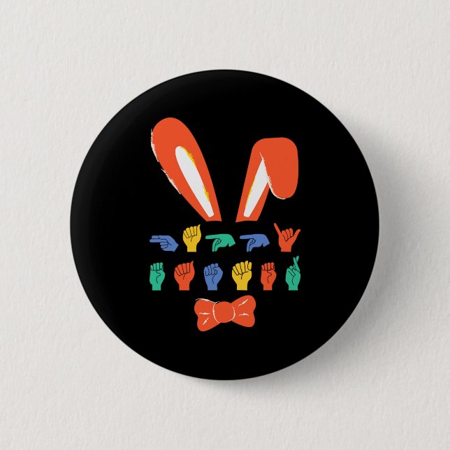 Asl happy easter candy sign language eggs women t knapp (Framsida)