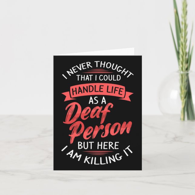 Asl Hörselnedsättning Döv Medvetenhet Och Teckensp Kort (Framsida)