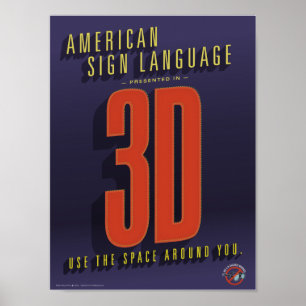 ASL i 3D. Ett klassrum poster. Poster