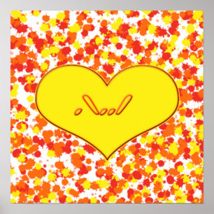 ASL-I Kärlek dig med Heart av Shirley Taylor Poster
