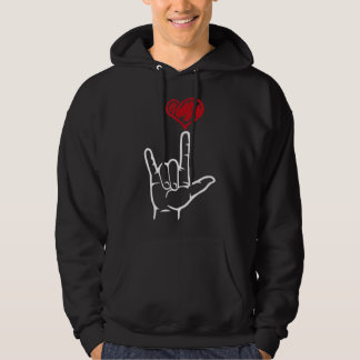 ASL I Kärlek Du har ett hjärtamerikanskt teckenspr Hoodie