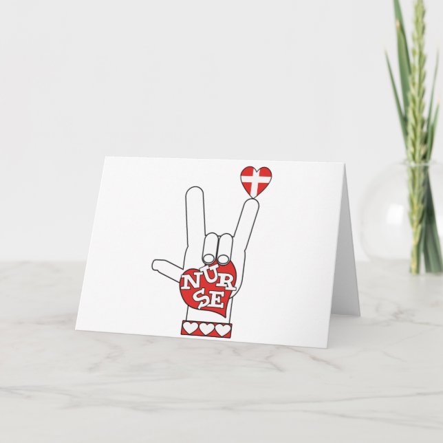 ASL I Kärlek DU KAN SKRIVA språk - HAND HEART NURS Kort (Framsida)