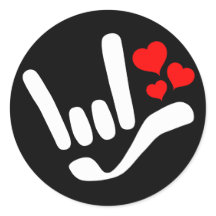 ASL I Kärlek Du loggar ILY with Hearts Classic Rou