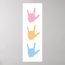 ASL I Kärlek Du Poster språk 12 x 36 tum