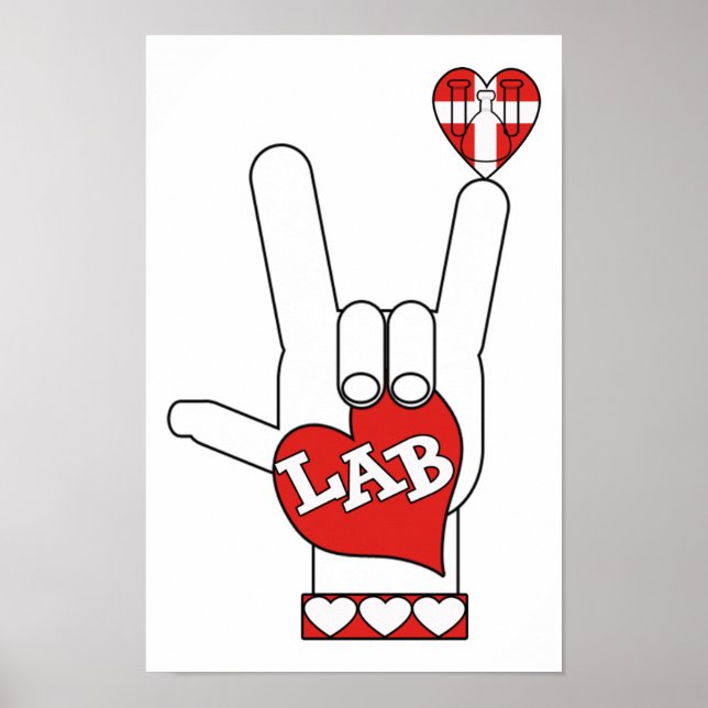 ASL I Kärlek DU SKRIVER PÅ LAB (LABORATORIA) Poster (Framsidan)