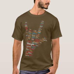 ASL I kärlek på olika språk utformar ASL L T Shirt