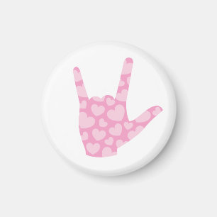 ASL I Kärlek Rosa Hearearjärnas teckenspråksmag Magnet