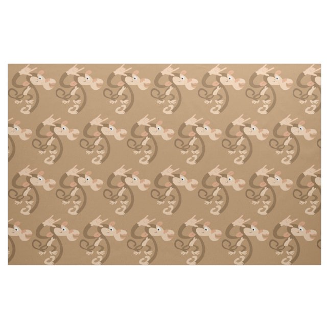 ASL I Kärlek You Monkey Patterned Fabric Tyg (Yard)