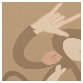 ASL I Kärlek You Monkey Patterned Fabric Tyg