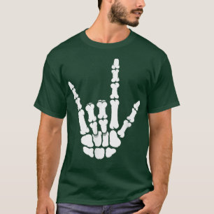 ASL I Kärlek You Skeleton Hand på Black American S T Shirt
