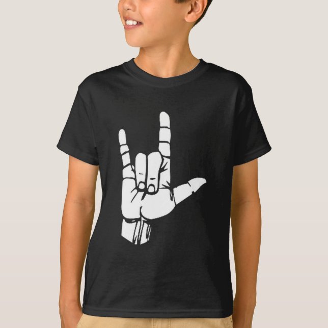 Asl I Love You Gift American Sign Language Tee Pre (Framsida)